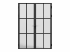 Vente-unique Puerta Con Marco|Bloque de puerta doble reversible - aluminio, vidrio translúcido - 2 x Alt. 204 x An. 73 cm - - SEROTO