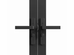 Vente-unique Puerta Con Marco|Bloque de puerta doble reversible - aluminio, vidrio translúcido - 2 x Alt. 204 x An. 73 cm - - SEROTO