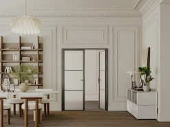 Vente-unique Puerta Con Marco|Bloque de puerta doble reversible - vidrio translúcido - 2 x Alt. 204 x An. 83 cm - - MASERU