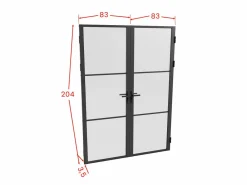Vente-unique Puerta Con Marco|Bloque de puerta doble reversible - vidrio translúcido - 2 x Alt. 204 x An. 83 cm - - MASERU