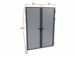 Bloque de puerta doble reversible de vidrio templado ahumado - 2 x Alt. 204 x An. 83 cm - LOXTON^Vente-unique Hot