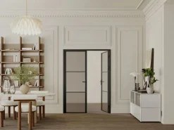 Vente-unique Puerta Con Marco|Bloque de puerta doble reversible - vidrio ahumado - 2 x Alt. 204 x An. 93 cm - - MASERU