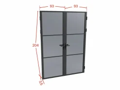 Vente-unique Puerta Con Marco|Bloque de puerta doble reversible - vidrio ahumado - 2 x Alt. 204 x An. 93 cm - - MASERU