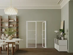 Vente-unique Puerta Con Marco|Bloque de puerta doble reversible - vidrio templado - 2 x Alt. 204 x An. 73 cm - - MASERU