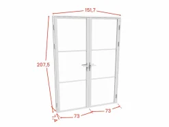 Vente-unique Puerta Con Marco|Bloque de puerta doble reversible - vidrio templado - 2 x Alt. 204 x An. 73 cm - - MASERU