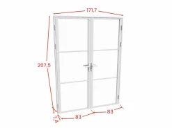 Vente-unique Puerta Con Marco|Bloque de puerta doble reversible - vidrio templado - 2 x Alt. 204 x An. 83 cm - - MASERU