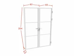 Vente-unique Puerta Con Marco|Bloque de puerta doble reversible - vidrio templado - 2 x Alt. 204 x An. 83 cm - - MASERU