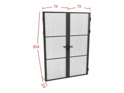 Vente-unique Bloque de puerta doble reversible - vidrio texturizado - 2 x Alt. 204 x An. 73 cm - - MASERU Negro Discount