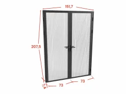 Vente-unique Puerta Con Marco|Bloque de puerta doble reversible - vidrio texturizado - 2 x Alt. 204 x An. 73 cm - - LOXTON