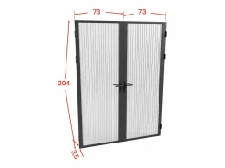 Vente-unique Puerta Con Marco|Bloque de puerta doble reversible - vidrio texturizado - 2 x Alt. 204 x An. 73 cm - - LOXTON