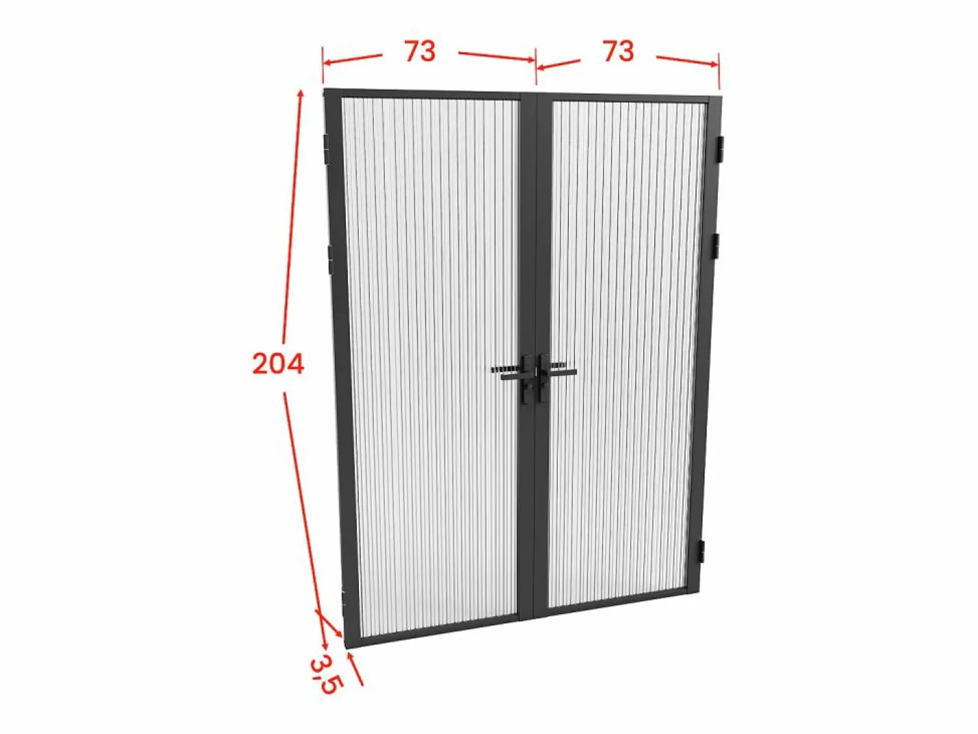 Vente-unique Puerta Con Marco|Bloque de puerta doble reversible - vidrio texturizado - 2 x Alt. 204 x An. 73 cm - - LOXTON