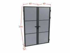 Vente-unique Puerta Con Marco|Bloque de puerta doble reversible - vidrio ahumado - 2 x Alt. 204 x An. 83 cm - - MASERU