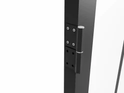 Vente-unique Puerta Con Marco|Bloque de puerta estilo taller reversible de aluminio, MDF y vidrio templado - Alt. 204 x An. 73 cm - ERMELO