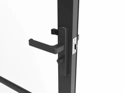 Vente-unique Bloque de puerta reversible de aluminio y vidrio templado - Alt. 204 x An. 73 cm - MASERU Negro Hot