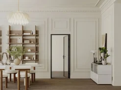 Bloque de puerta reversible de aluminio y vidrio templado ahumado - Alt. 204 x An. 73 cm - - LOXTON^Vente-unique Best