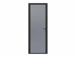 Bloque de puerta reversible de aluminio y vidrio templado ahumado - Alt. 204 x An. 73 cm - - LOXTON^Vente-unique Best