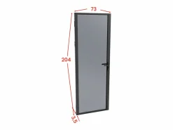 Bloque de puerta reversible de aluminio y vidrio templado ahumado - Alt. 204 x An. 73 cm - - LOXTON^Vente-unique Best
