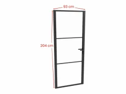 Vente-unique Puerta Con Marco|Bloque de puerta reversible de aluminio y vidrio templado - Alt. 204 x An. 93 cm - MASERU