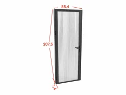 Vente-unique Puerta Con Marco|Bloque de puerta reversible - aluminio y vidrio templado - Alt. 204 x An. 83 cm - - LOXTON