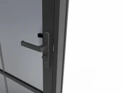 Bloque de puerta reversible de aluminio y vidrio templado ahumado - Alt. 204 x An. 83 cm - - SEROTO^Vente-unique Best