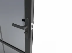 Bloque de puerta reversible de aluminio y vidrio templado ahumado - Alt. 204 x An. 83 cm - - SEROTO^Vente-unique Best