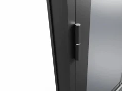 Vente-unique Puerta Con Marco|Bloque de puerta reversible de aluminio y vidrio templado ahumado - Alt. 204 x An. 73 cm - - SEROTO