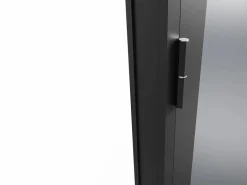 Vente-unique Puerta Con Marco|Bloque de puerta reversible de aluminio y vidrio templado ahumado - Alt. 204 x An. 83 cm - - LOXTON
