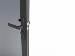 Vente-unique Puerta Con Marco|Bloque de puerta reversible de aluminio y vidrio templado ahumado - Alt. 204 x An. 83 cm - - LOXTON