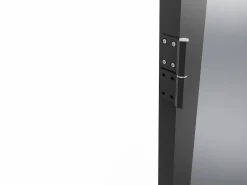 Vente-unique Puerta Con Marco|Bloque de puerta reversible de aluminio y vidrio templado ahumado - Alt. 204 x An. 83 cm - - LOXTON