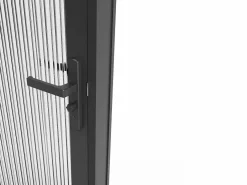 Vente-unique Bloque de puerta reversible - aluminio y vidrio templado texturizado - Alt. 204 x An. 73 cm - - LOXTON Negro