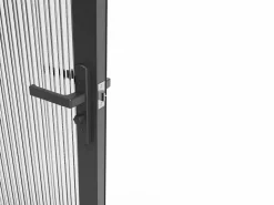 Vente-unique Bloque de puerta reversible - aluminio y vidrio templado texturizado - Alt. 204 x An. 73 cm - - LOXTON Negro
