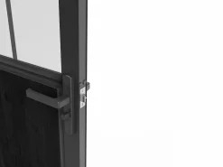 Vente-unique Bloque de puerta reversible , vidrio templado translúcido estilo taller, Alt. 204 x An. 83 cm, ERMELO Negro Best