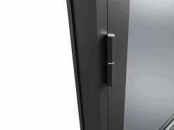 Vente-unique Bloque de puerta reversible de aluminio y vidrio ahumado - Alt. 204 x An. 93 cm - - MASERU Negro Online