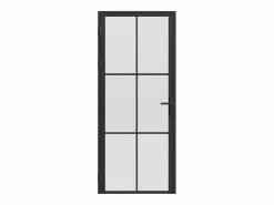 Vente-unique Puerta Con Marco|Bloque de puerta reversible de aluminio y vidrio translúcido - Alt. 204 x An. 73 cm - - SEROTO
