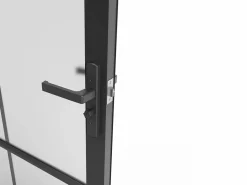 Vente-unique Puerta Con Marco|Bloque de puerta reversible de aluminio y vidrio translúcido - Alt. 204 x An. 73 cm - - SEROTO