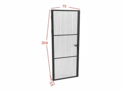 Bloque de puerta reversible de aluminio y vidrio texturizado - Alt. 204 x An. 73 cm - - MASERU^Vente-unique Sale