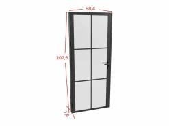 Bloque de puerta reversible de aluminio y vidrio translúcido - Alt. 204 x An. 93 cm - - SEROTO^Vente-unique Clearance