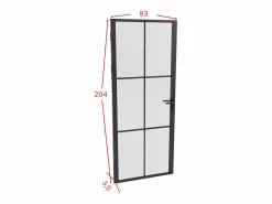 Bloque de puerta reversible de aluminio y vidrio translúcido - Alt. 204 x An. 93 cm - - SEROTO^Vente-unique Clearance