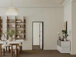 Vente-unique Bloque de puerta reversible de aluminio y vidrio translúcido - Alt. 204 x An. 83 cm - - MASERU Negro Sale