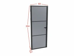 Vente-unique Bloque de puerta reversible de aluminio y vidrio translúcido - Alt. 204 x An. 83 cm - - MASERU Negro Sale