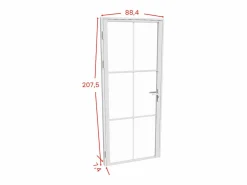 Vente-unique Bloque de puerta reversible en aluminio y vidrio templado - Alt. 204 x An. 83 cm - SEROTO Blanco Best