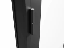 Vente-unique Bloque de puerta reversible de aluminio y vidrio templado - Alt. 204 x An. 73 cm - SEROTO Negro Best