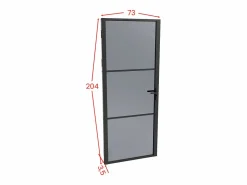 Vente-unique Bloque de puerta reversible de aluminio y vidrio ahumado - Alt. 204 x An. 73 cm - - MASERU Negro Clearance