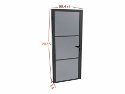 Bloque de puerta reversible de aluminio y vidrio translúcido - Alt. 204 x An. 93 cm - - MASERU^Vente-unique Clearance