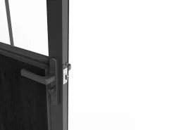 Vente-unique Bloque de puerta taller reversible de aluminio, MDF y vidrio templado - Alt. 204 x An. 83 cm - ERMELO Negro Discount