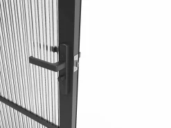 Vente-unique Bloque puerta reversible de aluminio y vidrio texturizado - Alt. 204 x An. 83 cm - - MASERU Negro New