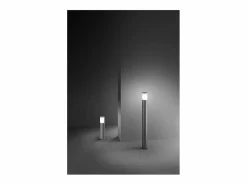 Iluminación Exterior|Bolardo de jardín Cigar con 1 bombilla E27 máx. 20 W IP54, aluminio pintado, para exteriores, color antracita, altura 90 cm - Perenz