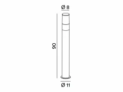 Iluminación Exterior|Bolardo de jardín Cigar con 1 bombilla E27 máx. 20 W IP54, aluminio pintado, para exteriores, color antracita, altura 90 cm - Perenz