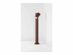 Bolardo de jardín con 1 bombilla E27 máx. 35 W, IP65, aluminio pintado, bolardo para exteriores, acero Corten-Perenz^ Sale