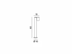 Bolardo de jardín con 1 bombilla E27 máx. 35 W, IP65, aluminio pintado, bolardo para exteriores, acero Corten-Perenz^ Sale